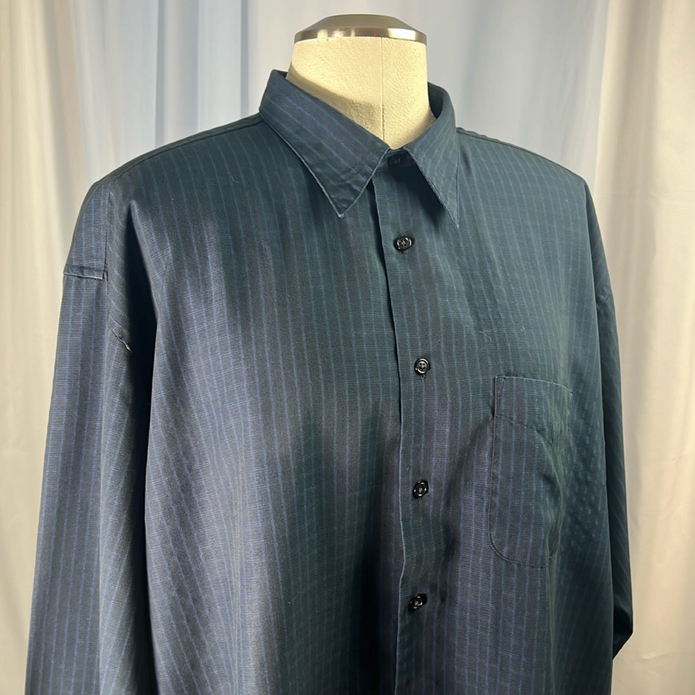 IZOD navy tattersall plaid long sleeve collared button down men’s xxl